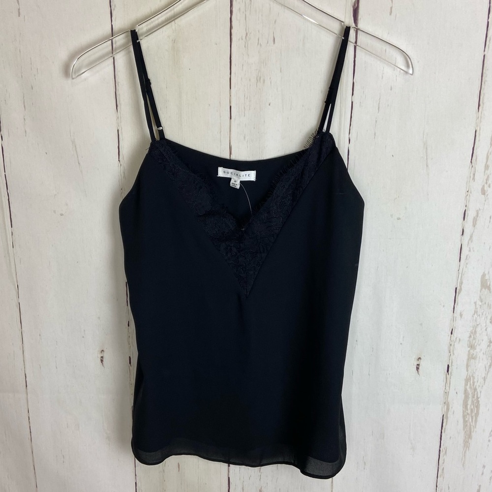 Socialite Black V-Neck Cami Tank Top